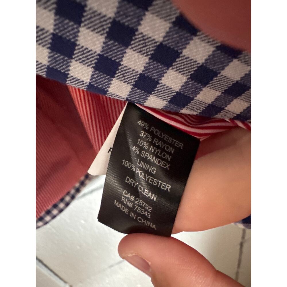 Cynthia Rowley Blue and White Checkered Blazer - Picture 5 of 6